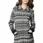 Missoni  Knit Long Sweater Coat W/ Pockets - Black And White Chevron Photo 0