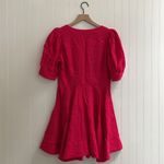 HOUSE OF HARLOW 1960 Linen Puff Sleeve Lace Front Mini Dress Fit & Flare Size 6 Pink Photo 5