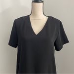 Lea & Viola Black V-Neck Feather Dress sz Small Flapper Sheath Knee Length Vamp Photo 4