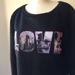 Love quilted sweatshirt Street wear athleisure casual back to school Black Size M Photo 2