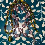2 beautiful beaded necklaces Green Purple tigers eye stones glass beads Photo 5