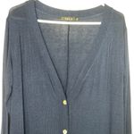 YALA LESLIE LONG SLEEVE OVERSIZE BAMBOO CARDIGAN SLOUCH POCKETS BLUE WOMEN S/M Photo 2