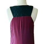 AS BY DF Silk Dress Leather Top Trim Sleeveless Burgundy Ombre Hi Photo 5