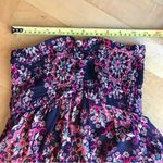 Feathers Strapless Abstract Print Dress, Beach Cover Up, Black, Red, Size M Black Size M Photo 9