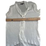 Melissa Paige  Pleated Tie Neck Blouse Shirt Ivory Long Sleeve Size L Fairy Photo 6