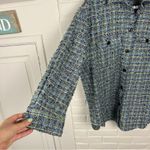 Stine Goya Phoenix Frayed Houndstooth Tweed Oversized Shirt Shacket Size S Blue Photo 8