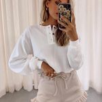 Princess Polly White Henley Sweater Top Photo 0