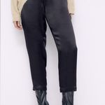 ZARA  SATIN PAJAMA STYLE Skinny PANTS W/ DRAWSTRING BLACK SIZE S NEW Photo 2