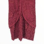 WAYF  Lace Mini Dress in Burgundy Back Cutout Short Sleeves size XS Revolve Photo 4