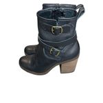Lucky Brand  Orenzo Ankle Moto Boots Black Leather Women's Size 6 Photo 4
