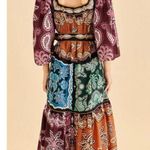 Farm Rio  NWT Multicolor Sweet Mermaids Midi Dress Salt Island Beaded Tiered S Photo 4