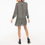 J.Crew NEW Factory Ruffle Tiered Mini Dress Black Light Khaki Photo 5