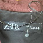 ZARA  Women’s Tuxedo Double Breasted Blazer Jacket Cabernet Burgundy Sz Large Photo 8