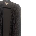 Terra & Sky Women's Size 0X Soft Dark Green Cheetah Long Cardigan Sweater Photo 4