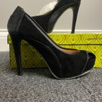 Gianni Bini Womens Black Suede Cap Toe Stiletto Heels Platforms Size 6 Photo 1