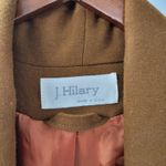 Vintage J. Hilary Wool Coat Womens 4 Belted Camel Brown Long Trench Made in USA Photo 1