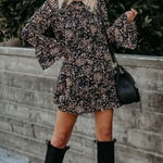 VICI ✨ Floral Ruffle Bell-Sleeve Dress✨ Photo 0