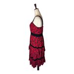 Adelyn Rae  Dress Women XS Red Floral Tiered Ruffle Isabel Midi Boho Party Summer Photo 6