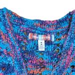 Urban Outfitters crop Crochet Knit Cardigan Top Blue Pink Orange Open Stitch M Photo 1