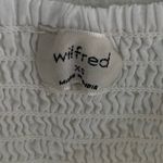 Aritzia Wilfred Artizia Soiree Top White Cropped Smocked Puff Sleeve Organic Cotton XS Photo 3