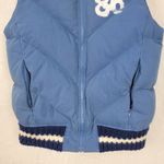 PINK - Victoria's Secret Victoria's Secret PINK Women's Vest XS‎ Blue Graphic Zip Up Quilted Down Puffer Photo 5