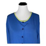 Diane Von Furstenberg  Color Authority‎ Crinkle Tunic Top Size L Colorblock Blue Photo 8