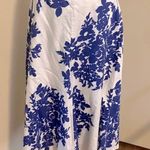 Gap Women Skirt Blue White Side Zip 100% Cotton Casual Floral Flowy Size 2 Photo 0