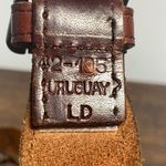 Women's Made in Uruguay Vintage Leather￼ Woven Braided Buckle Belt Brown Photo 4