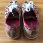 Coach  women’s leatherware signature lace up sneakers size 5.5 brown, tan & pink Photo 4