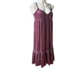 Free People  Babydoll Silk Midi Dress in Eggplant Photo 4