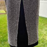 INC Crochet Sequin Split Back Top Black & White Size M Photo 8