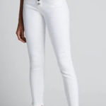 Veronica Beard  Debbie Skinny High Rise Jeans White Ankle Button Fly Size 26 Photo 0