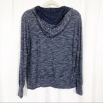 Bella Dahl Lace Up Pullover Lightweight Hoodie: Heathered Black Photo 2