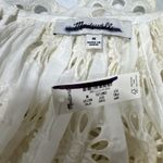 Madewell Embroidered Shirred Puff-Sleeve Top M Floral Eyelet Ivory Boho Peasant Photo 5