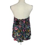 Torrid SZ 0 (Large) Challis Lace-Up Back Corset Top Floral Strapless Smocked New Photo 5