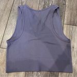 Garage  Blue Ribbed Plunge Cropped Tank Photo 2