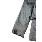 White House | Black Market Black Linen Blend Ruffle V Neck Belted Blazer Jacket 6 Photo 1