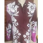 EXPRESS Portofino Shirt Bold Floral Boyfriend Button Up Long Sleeve Blouse sz XS Photo 0