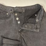 White Fox Boutique White Fox Asymmetrical Waistband Let’s Go Shorts Black Acid Denim, Size XS Photo 5