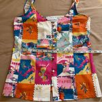 Never Fully Dressed Postcard Cami Multicolor European Summer Top Blue Size XS Photo 5