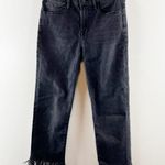 frame denim Le High Straight Feather Hem Cropped Jeans Ludlow Black 26 / 2 Photo 6