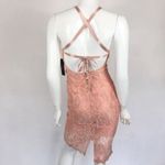 Lulus  Pink Lace Bodycon Mini Dress Halter Backless Sexy Party Clubwear Small Photo 1