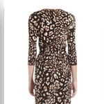 BCBGMAXAZRIA Zaria Wrap Dress Leopard Print Tie Waist 3/4 Sleeve Size S Photo 3