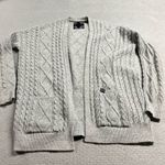 Superdry  Grey Chunky Cable Knit Oversized Open Cardigan Size 4 EUC Photo 0