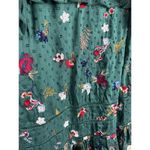 Tularosa  Lindsay Dress in Emerald Ruffled Sleeves Embroidered Sparkle Size Small Photo 4