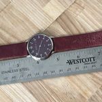 Skagen Steel Ladies Watch Plumb Dial Stainless Markers Purple Leather Strap Photo 8