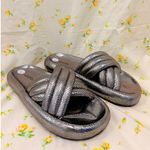 Isabel Marant SILVER ‘Niloo’ Leather Slides Spring Summer Loud Instagram US 9.5 Photo 4