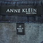 Anne Klein Indigo Denim Jacket with Gold Button and Stitched Accents Sz 12 Photo 8