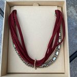 Jen Atkin x Chloe + Isabel Boho Suede & Baguette Headwrap Choker Bracelet Red Photo 4