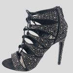 Madden Girl black with sparkle design heels! Lace up front! Gladiator style Photo 3